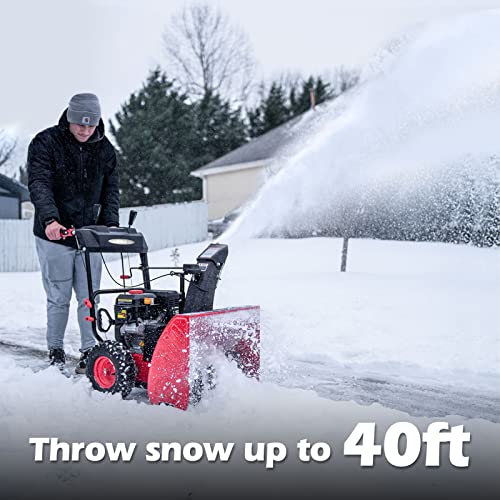 PowerSmart Snow Blower Gas Powered 24Inch 2Stage 212cc Engine with