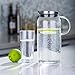 Ecooe 1.5 Litre Glass Carafe with Stainless Steel Lid, Borosilicate Glass Jug for Hot/Cold Water, DIY Drinks, Juice, Milk, Tea, Coffee