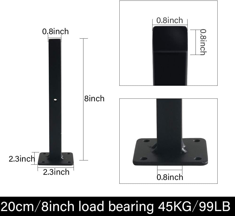 Shelf Brackets Floating Shelf Wall Mounted 8 Inch,Heavy Duty Rustic Industrial Farmhouse,for Bedroom Bathroom Living Room Kitchen Book Ledge Various Surfaces,Black 4 Pack: Home Improvement
