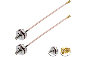 POBADY 2PCS U.FL IPEX to RP SMA Female Waterproof Box M16 Low Loss Coaxial Cable 6" /15CM IPX IPEX to RP SMA Female RG178 Coaxial Pigtail Cable for Wireless Routers Mini PCIE Network Cards PCI