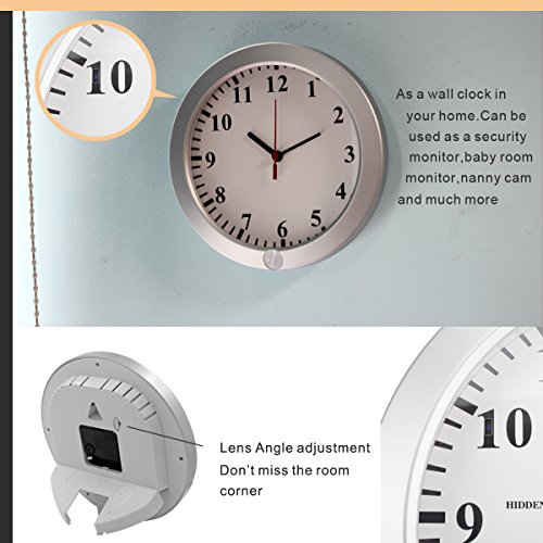 Poetele Upgraded HD 1080P WiFi Hidden Spy Wall Clock Camera, Realtime