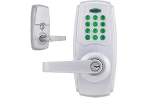 BRINKS ANSI Grade 2 Keypad Door Lock with Handle for Commercial & Residential Use, Keyless Entry Door Lock, 99 User Codes, Au