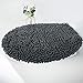 MAYSHINE Toilet Lid Cover - Black, Plush Microfiber Oval Toilet Seat Covers for Bathroom, Machine Washable Elongated Toilet Cover Seat, Stretches up to 21