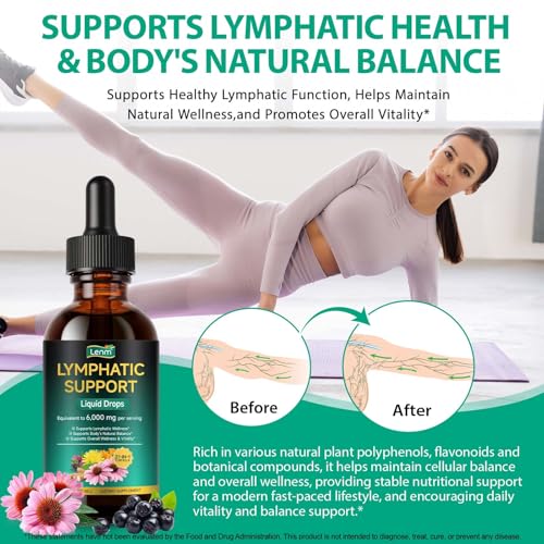 Lymphatic Drainage Drops,Lymph System Support Supplement,Advanced Botanical Formula – Supports Natural Balance & Immune Health – 2.02 fl oz (60 mL) – Maximum Absorption & Vegan