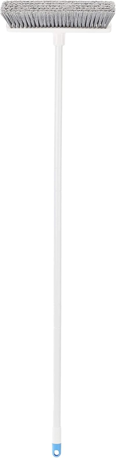 Amazon Basics Angled Push Broom Blue White 3-Piece Telescoping Handle