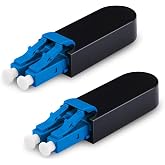 YIENFBEV LC Fiber Optic Loopback Adapter - LC Singlemode 9/125 Tester Adapter - Blue 2 Pack