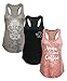 Tough Cookie Clothing Tank Top – 3 Pack Women’s Burnout Workout Active Yoga Racerback Sleeveless Print Casual T Shirt Tee HGRY/Pea/BLK S