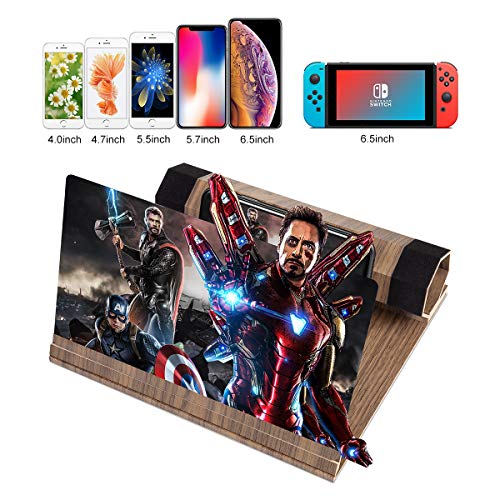 12'' Screen Magnifier for Smartphone - Mobile Phone 3D Magnifier Projector Screen for Movies, Videos, and Gaming - Foldable Phone Stand with Screen Amplifier - Compatible with All Smartphones