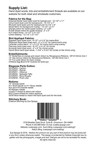 Birds on Parade Sac Pattern by Sue Spargo