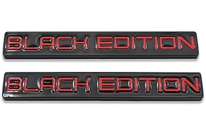 AxleZx 2X Chrome Metal Black Edition Logo Car Emblem Auto Badge 3D Premium Sticker Racing Sport Decal Replacement (Black&Red)
