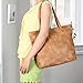 ZMSnow Women Large Tote Purse Handbags PU Leather Shoulder Shopping Bag(1014,Brown)
