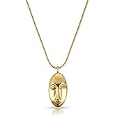 HXFIZQQ 18K Gold Plated Stainless steel Unique Abstract Face Necklace for Women - Modern Line Art Pendant, Aesthetic Surrealist Jewelry Gift for Artist, Art Teacher, Creative Soul.