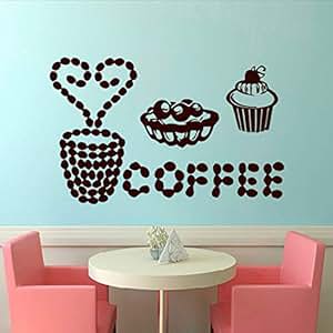 Amazon.com: Smydp Coffee Desserts Vinyl Wall Sticker for