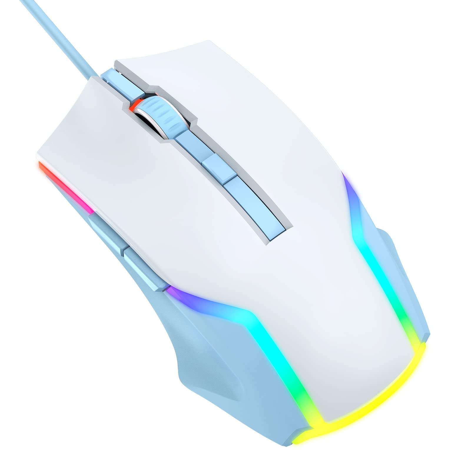 Mua Gaming Mouse Wired with 7 RGB Backlit Modes, White Gaming Mouse ...
