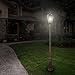 Gama Sonic Outdoor Solar Lamp Post Light, Weathered Bronze Aluminum and Beveled Glass Panels, 10-Year Royal Bulb, Warm White LED with Omni-Direction Reflector, 87
