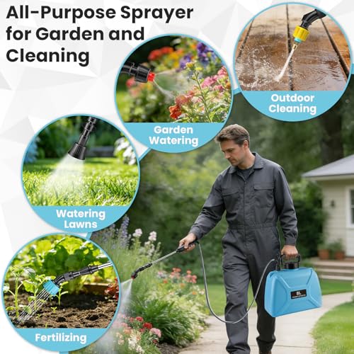 2 Gallon Electric Pump Sprayer in Lawn and Garden, Backpack Weed Sprayer, Battery Powered Garden Sprayer with Retractable Wand and 4 Nozzles, USB Fast Charging
