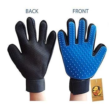 Foodie Puppies Grooming and Deshedding Brush Hair Massager Groomer Glove for Dogs, Cats (Color May Vary)
