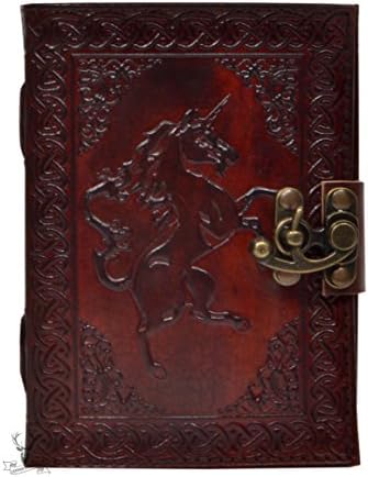 Genuine Vintage Handmade Leather Journal Celtic Horse Design Leather Journal Antique Ferrari Logo Journal Diary & Sketchbook Notebook