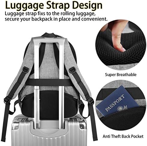 Travel Laptop Backpack,TSA Large Travel Backpack for Women Men, 17 Inch Business Flight Approved Carry On Backpack with USB Charger Port and Luggage Sleeve, MATEIN Durable College School Bookbag,Grey 3 Travel Laptop Backpack,TSA Large Travel Backpack for Women Men, 17 Inch Business Flight Approved Carry On Backpack with USB Charger Port and Luggage Sleeve, MATEIN Durable College School Bookbag,Grey