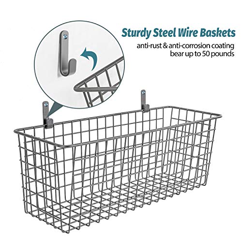 3 Set [Extra Large] Hanging Wall Basket for Storage, Wall Mount Sturdy