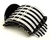 Mia Super Clamp-Super Strong Jaw Clamp With Comfortable Contour Fit And Hidden Spring For The Hair-Beautiful Black And White Striped Print-Smooth, Pretty, Acrylic Plastic-3 Inches Long x 2.5 Inches W