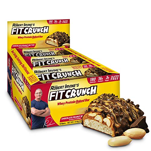 FITCRUNCH Snack Size Protein Bars | Designed by Robert Irvine | World’s Only 6-Layer Baked Bar | Just 3g of Sugar & Soft Cake Core (9 Snack Size Bars)