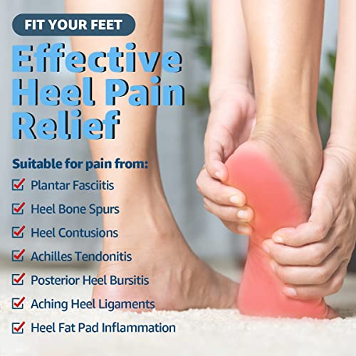 DR. POTTER+ Heel Cushions for Heel Pain Relief, Plantar Fasciitis Relief Products, Heel Cups for Heel Spurs, Heel Insert Provide Support and Cushioning for Men Women (Small W4.5-8 | M4.5-7)