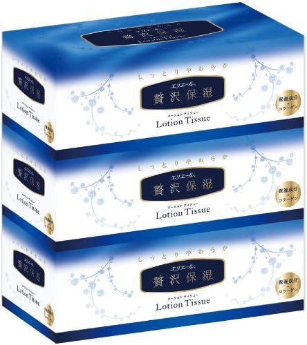 Daio Paper. Elleair Luxury Moisturizing Lotion Tissue 5 Boxes Pack. 200 Pairs (400 Sheets)