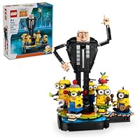 LEGO Despicable Me 4 Brick-Built Gru and Minions Figure, Buildable Minions Toy for Kids, Dancing Despicable Me Toy Figures Playset, Play-and-Display Minions Birthday Gift for Boys and Girls, 75582