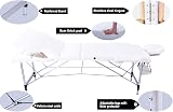 Vesgantti Portable Massage Bed Table 3-Section Aluminium Foldable Beige view 4