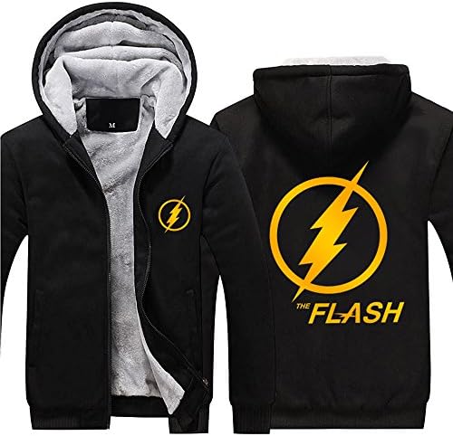 Constuff Lightning Logo Star Cosply Labs Winter Fleece Zip Up Thick Hoodie