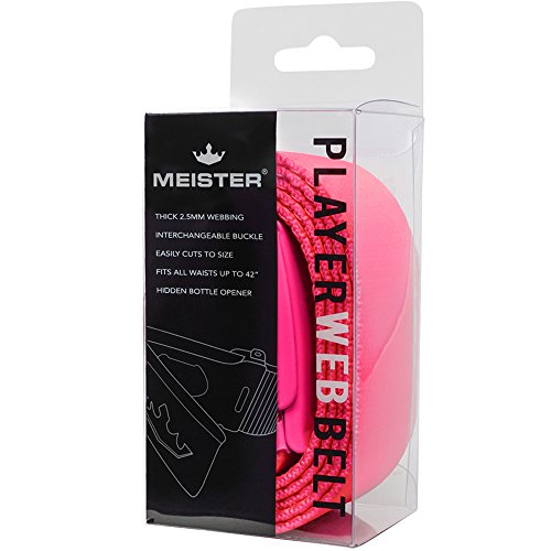 Meister Player Golf Web Belt - Adjustable & Reversible - Hot Pink