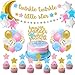 Twinkle Twinkle Little Star Party Decor Gender Reveal Birthday Party Decorations Pinkk Blue Gold Star Banner Cake Topper Balloons Moon and Star Boy or Girl He or She Baby Shower Supplies