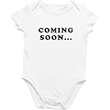 Onesie Organic Baby One Piece Short Sleeve Sweet Surprise Announcement Bodysuit 0-3 Months - Coming Soon White