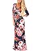 Dokotoo Womens Ladies Cotton Casual 3 4 Sleeve Beach Fit and Flare Flower Floral Print Maxi Long Dresses Navy Large