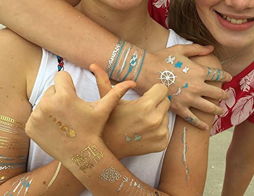 Dizao Tattoo. LOVE. Flash Tattoo - Flash Jewels. Premium Gold and Silver Temporary Dizao Tattoo. Flash Metallic Tattoos.