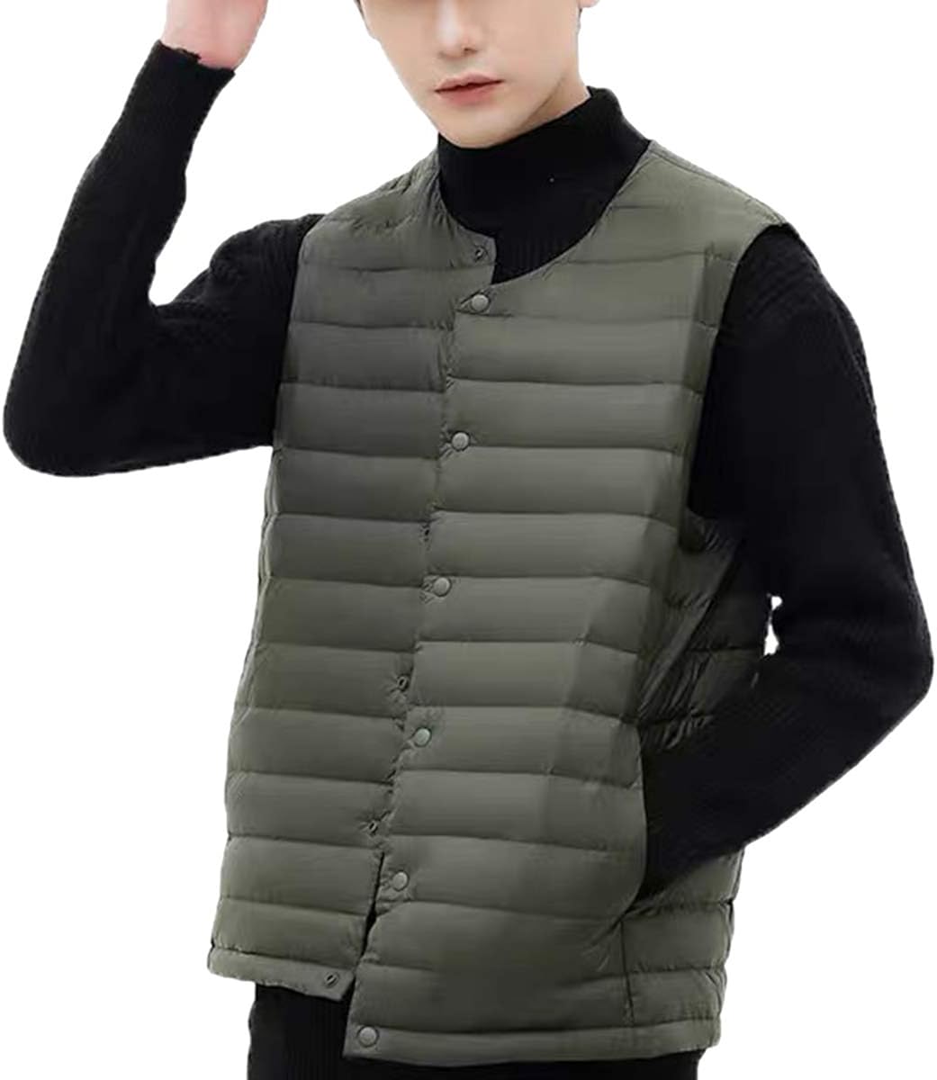 TieNew Men's Outdoor Gilet, Men Down Vests Gilet Lightweight V Neck