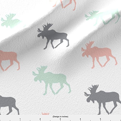 Moose Fabric by the Yard Kritters in the Mailbox Moose Fabrics