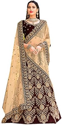 Indian Women Designer Partywear Ethnic Traditional Maroon Lehenga Choli.
