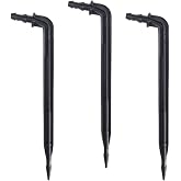 50 Pack 6" Inch Angled Drip Emitter Stake, (FITS 1/4" &amp; 1/8" TUBING) for Precise Watering &amp; Irrigation, Greenhouse, Container Gardening, Home Garden, and Hydroponics Growing