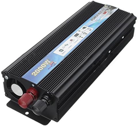 Power Inverter - XUYUAN 2000W Car Vehicle USB DC 12V to AC 220V Power Inverter Adapter Converter Black