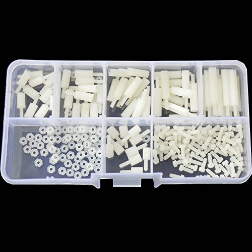 M2 Male To Male Nylon Hex Standoff Plastic Thread Motherboard Spacer Prototyping Accessories For PCB, Quadcopter Drone, Computer & Circuit Board Assortment Kit; White - Thumbnail 3