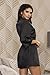 iCollection Women's Satin Robe, Black, Small/Medium