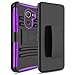 Alcatel A30 Fierce 2017 Phone Case 5.5 Inch, not Tablet Case 8 Inch, Zenic Heavy Duty Shockproof Full-Body Protective Case with Swivel Belt Clip and Kickstand for Alcatel A30 Plus(Black/Purple)