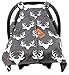 Dear Baby Gear - Car Seat Canopy - Baby Carrier Cover - Infant Car Seat Cover - Carseat Covers with Snap Opening - Carseat Canopies for Boys & Girls - 40x30 (White Antlers on Gray, Gray Reverse)