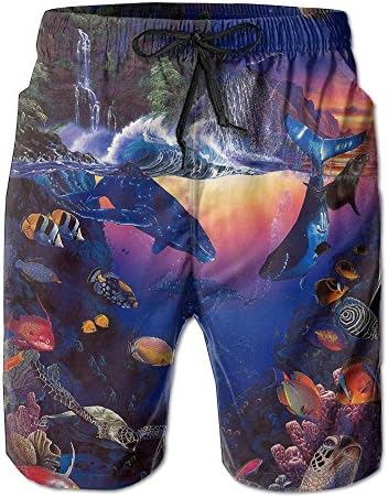 Soft Men's Sand Beach Pants Summer Surfer Water Dry House Swimming Drawstring Dolphin World Board Shorts Pockets Jams