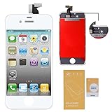 WEELPOWER LCD Touch Screen Digitizer Glass Replacement Assembly for iPhone 4 (GSM Version)with Repair Tool (White)