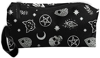 Portable Outdoor Cosmetic Toiletry Clutch Bag Skull Moon Cat Hart Hand Creative Patetrn Storage Pouch Pencil Case