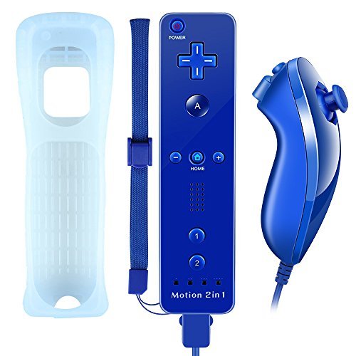 Wii Remote Plus,XW05 Nintendo Wii Controller and Nunchuck Built-in Motion Plus Vibration Motor With Silicone Case Wrist Strap For Wii And Wii U-Royalblue Wii Remote Plus,XW05 Nintendo Wii Controller and Nunchuck Built-in Motion Plus Vibration Motor With Silicone Case Wrist Strap For Wii And Wii U-Royalblue