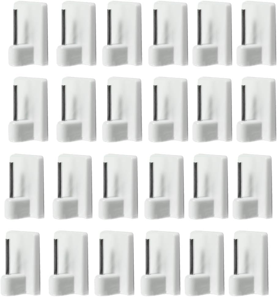 com-four® 12x self-Adhesive Curtain Hooks for Curtain rods Vitra rods - Adhesive Hooks for Windows Window Hooks - White